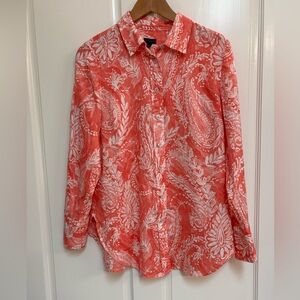 Talbots Linen Button Down Blouse / Shirt  size S
